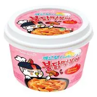 Токпокки (Рисовые клецки) Samyang 179г Carbonara Buldak Hot Chiken Rice Cake Topokki