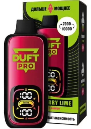 Одноразовая электронная сигарета Duft Pro 10000 Raspberry Lime M
