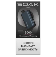 Одноразовая электронная сигарета Soak 9000 (Titanium) - Grape Lolly M